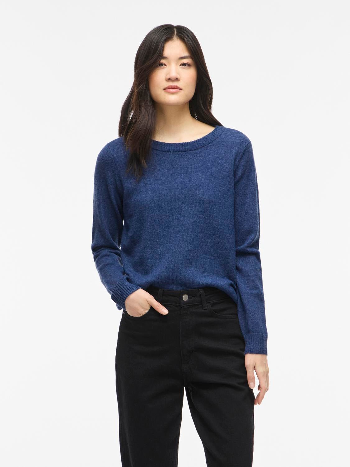 VIRIL Pullover - Navy Peony - VERO MODA & VILA Bergvik